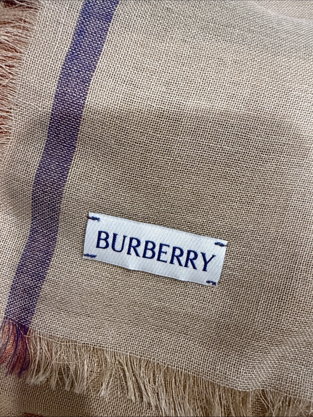 Burberry Beige, Black and Cream Classic Check Scarf - Picture 7 of 9